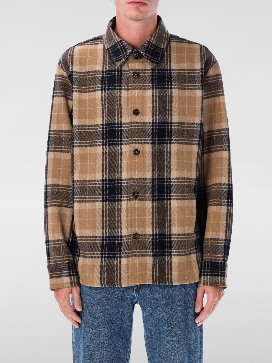 Apc Bobby Oversized Checked Wool-blend Flannel Overshirt In Blue