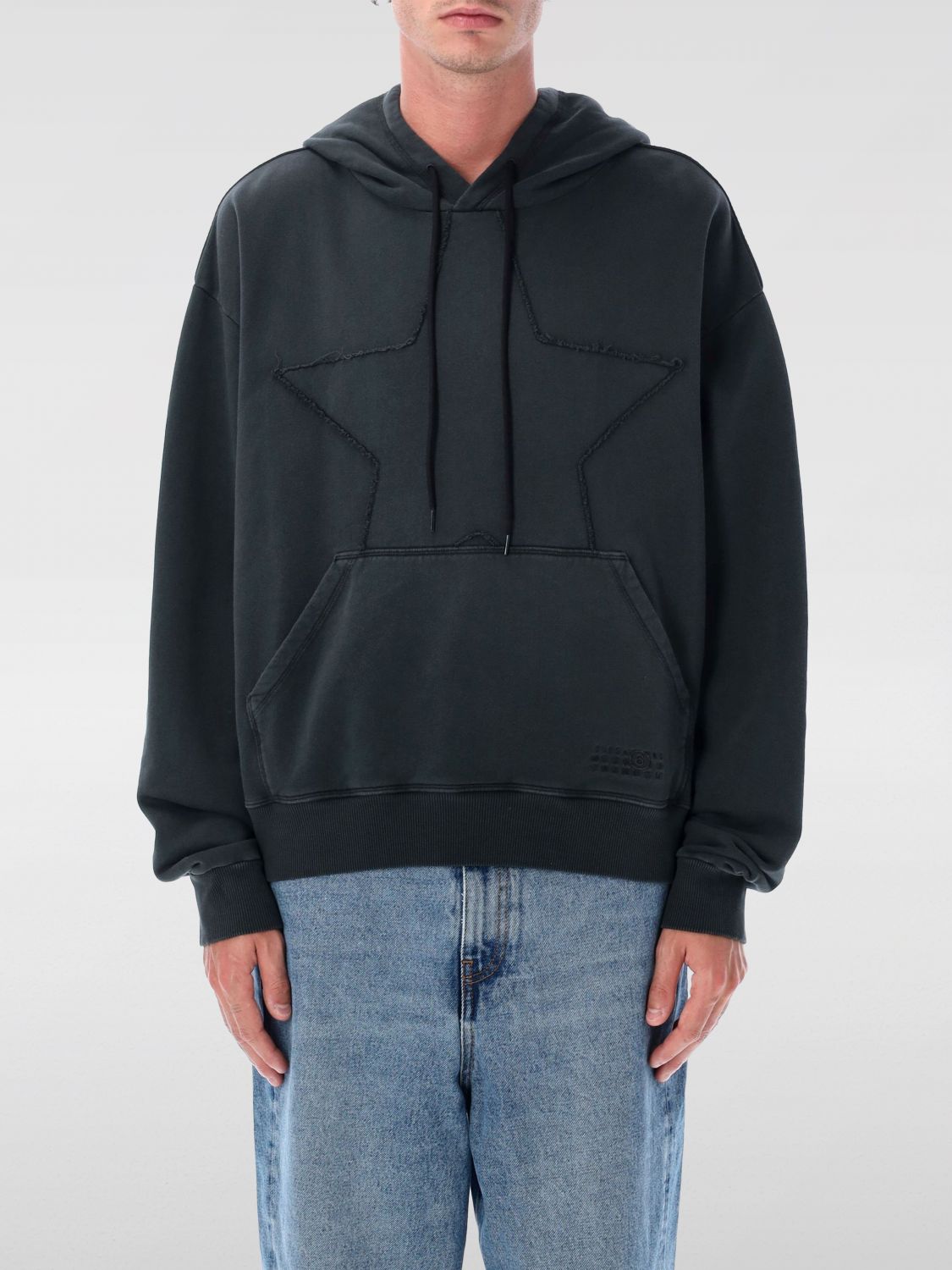 Mm6 Maison Margiela Mm6 By Maison Margiela Oversized Star Hoodie Sweatshirt In Gray