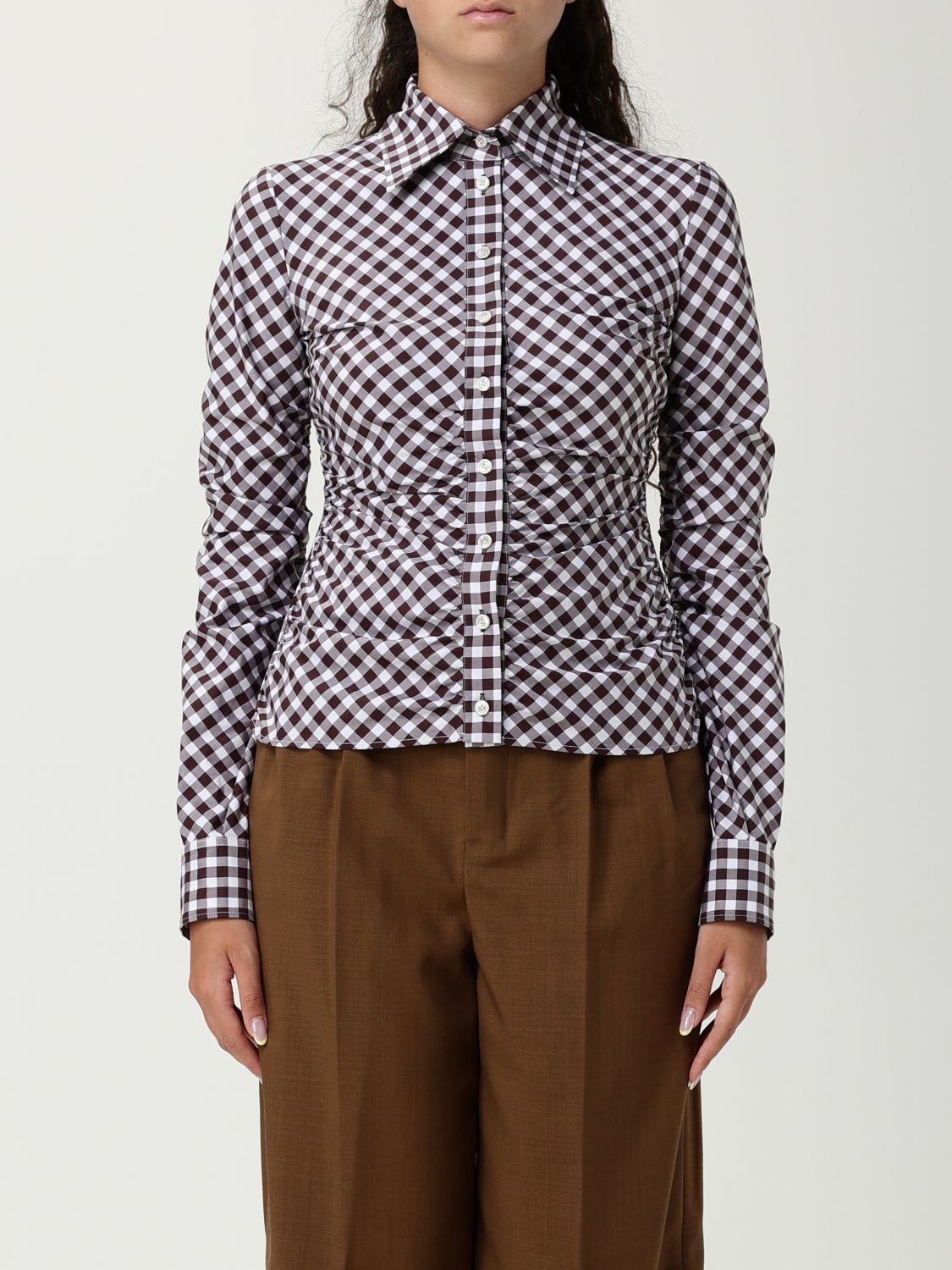 Dolce & Gabbana Shirt Woman Color Brown In Multi
