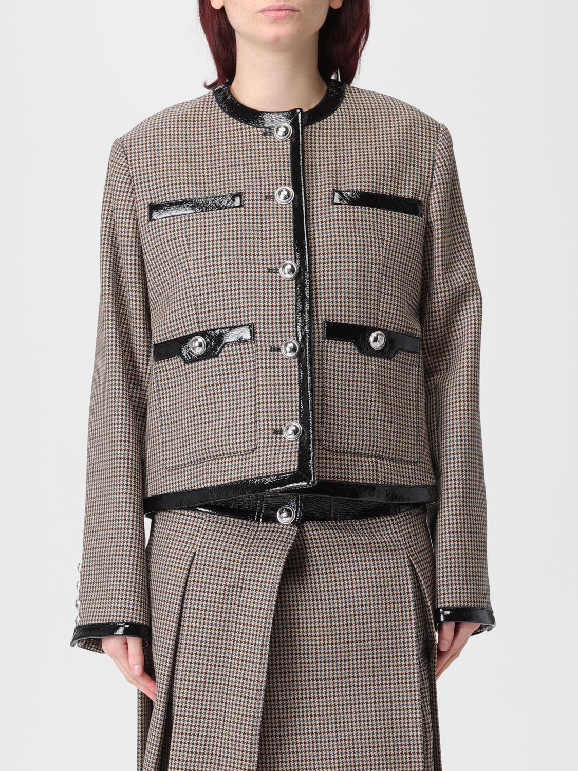 Rabanne Jacket Woman Color Green In Gray