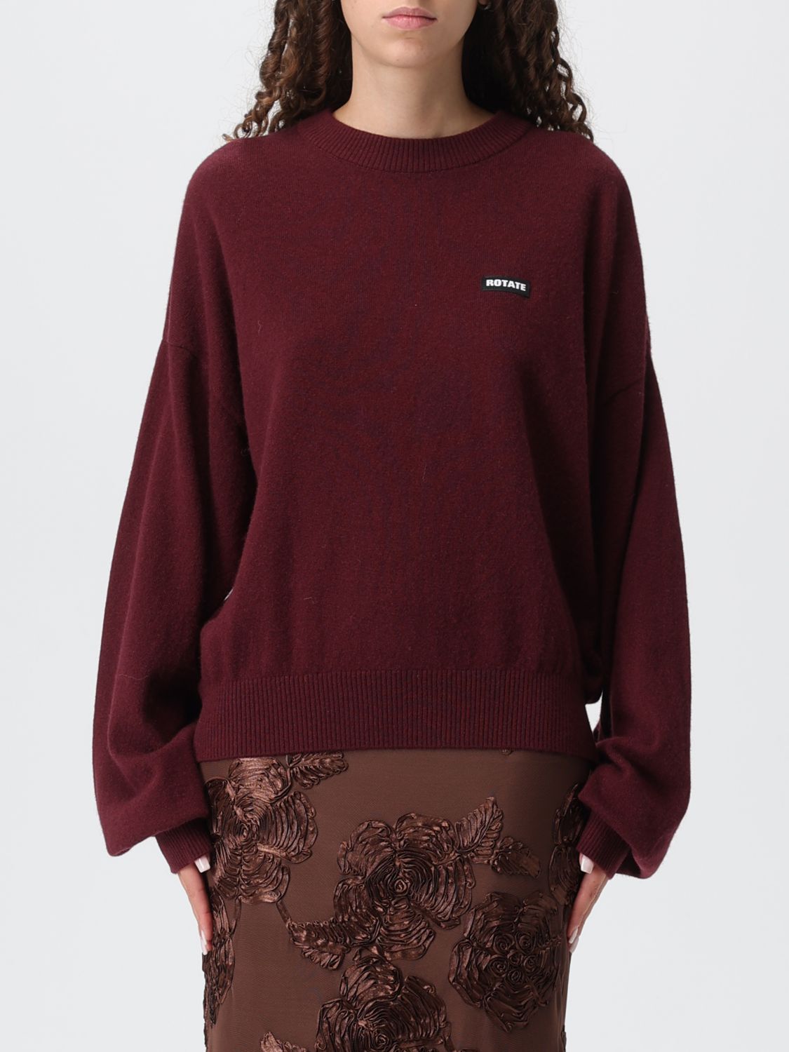 Rotate Birger Christensen Sweatshirt Rotate Woman Color Plum In Brown