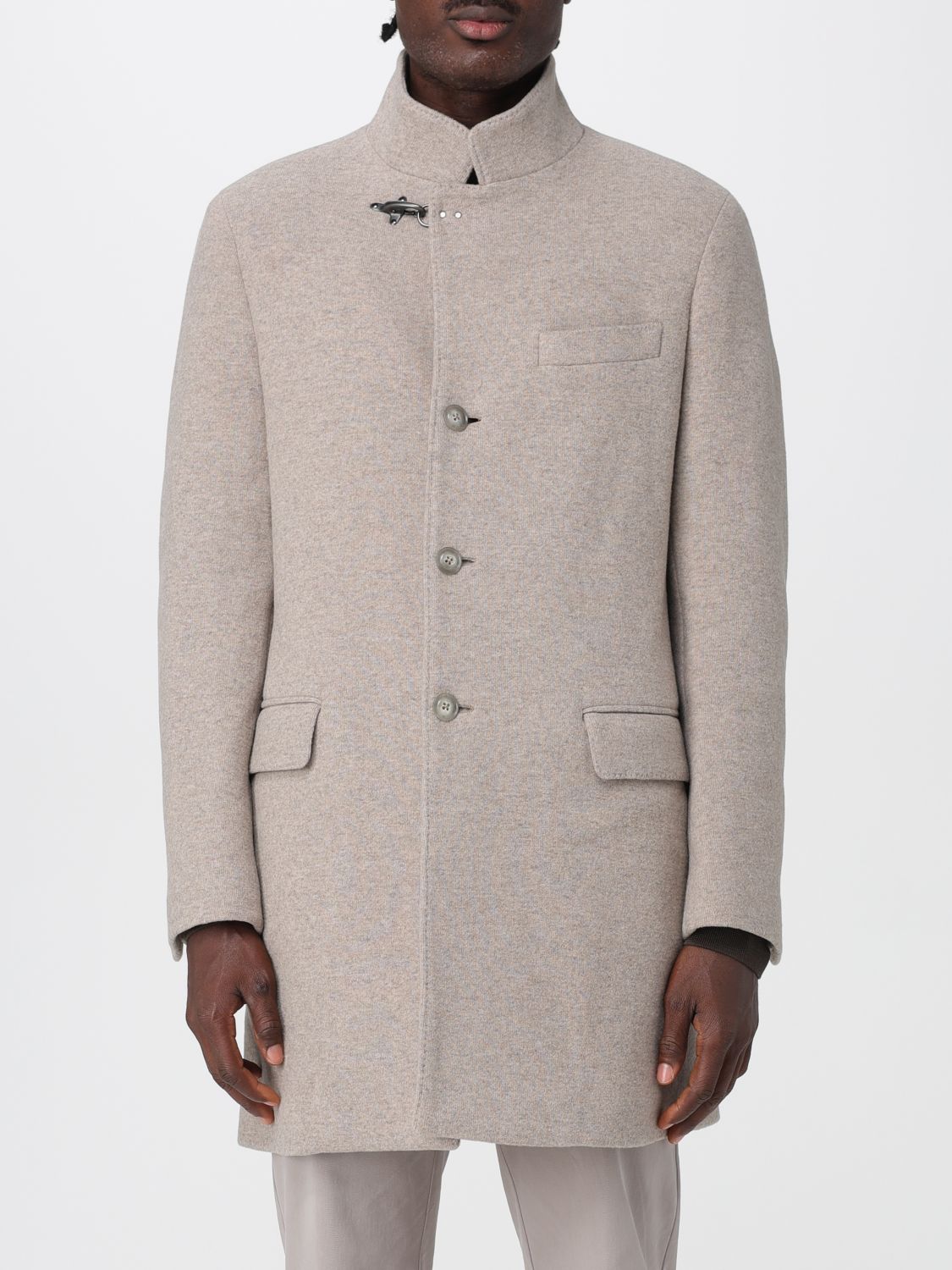 Fay Coat Men Color Beige In Nude