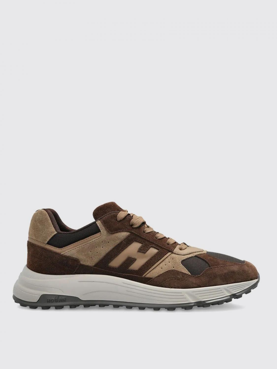 Hogan Lightweight Mesh And Suede Sneakers In Brown