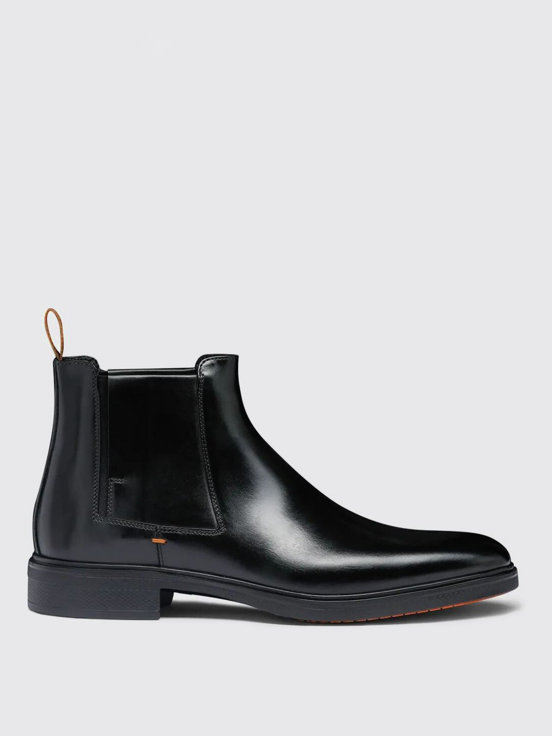 Santoni Ankle-length Leather Chelsea Boots In Black