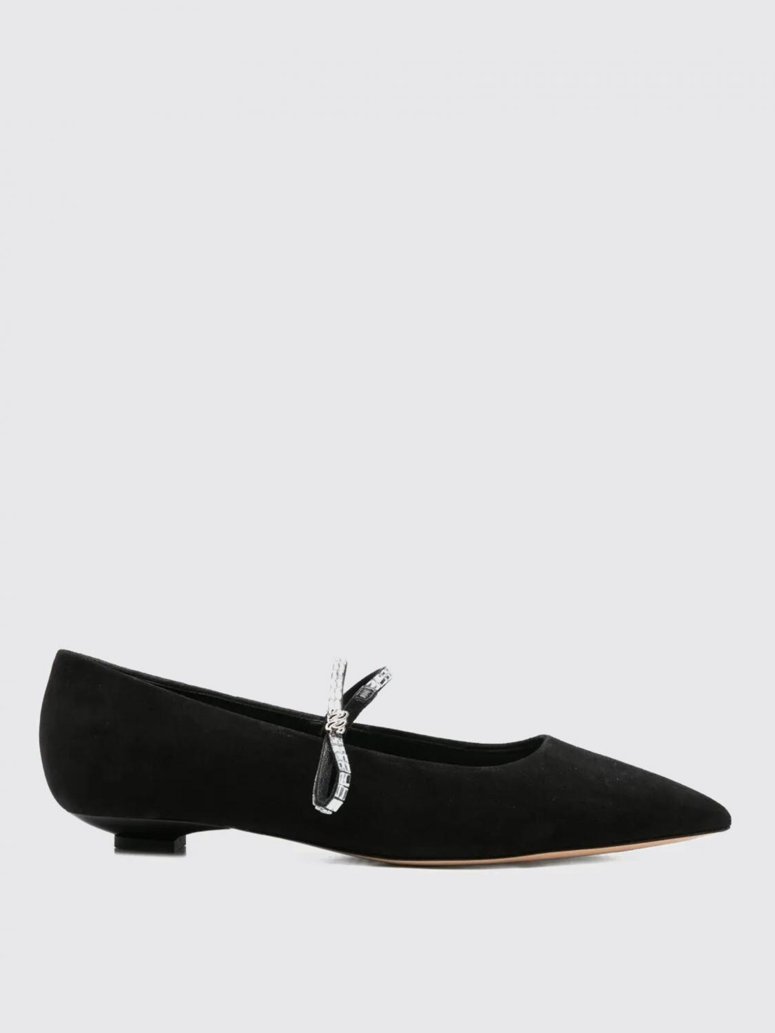 Casadei Embellished Pointed-toe Flat Pumps In Black