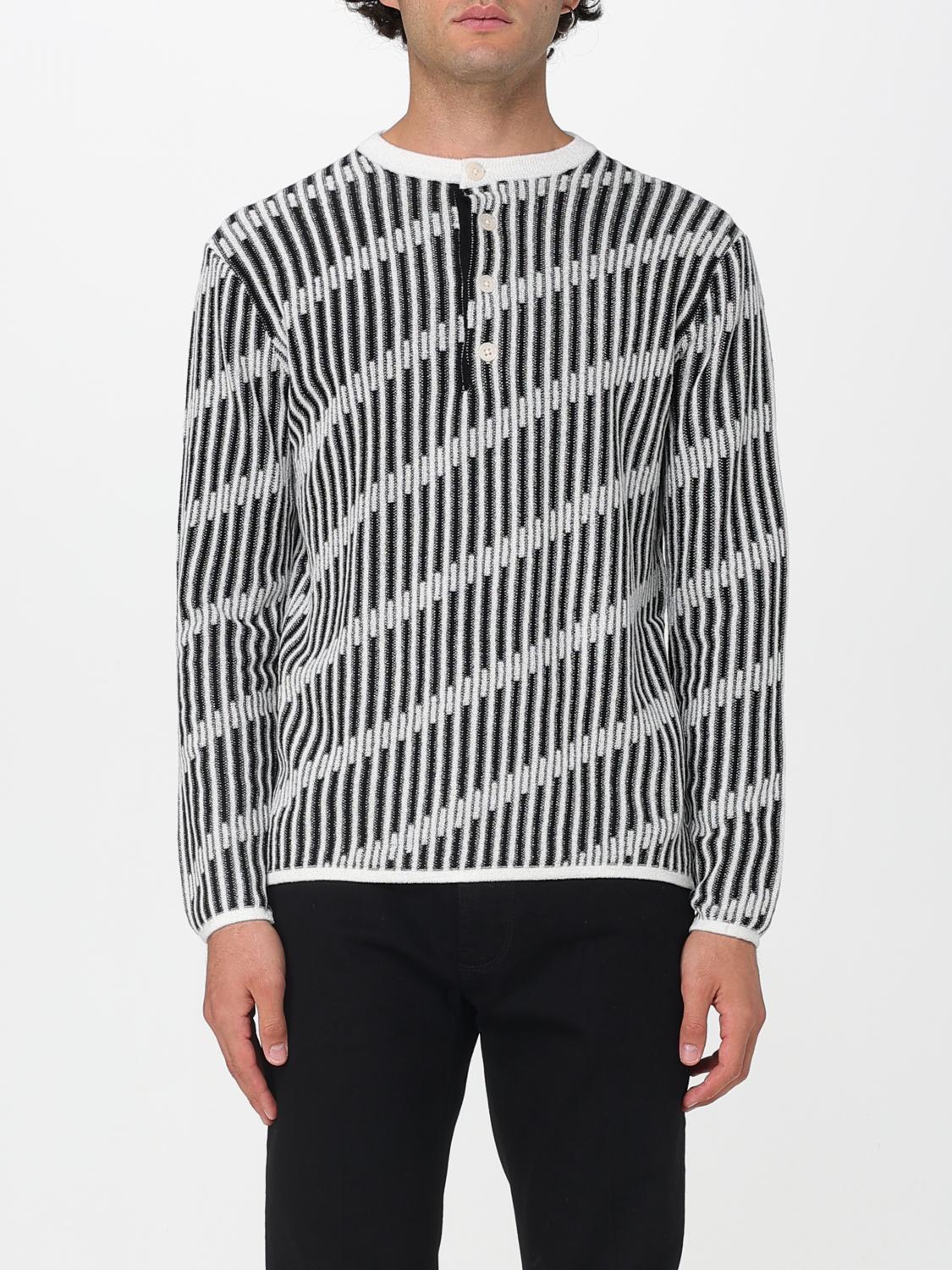 Emporio Armani Jacquard Button-fastening Sweater In Multi