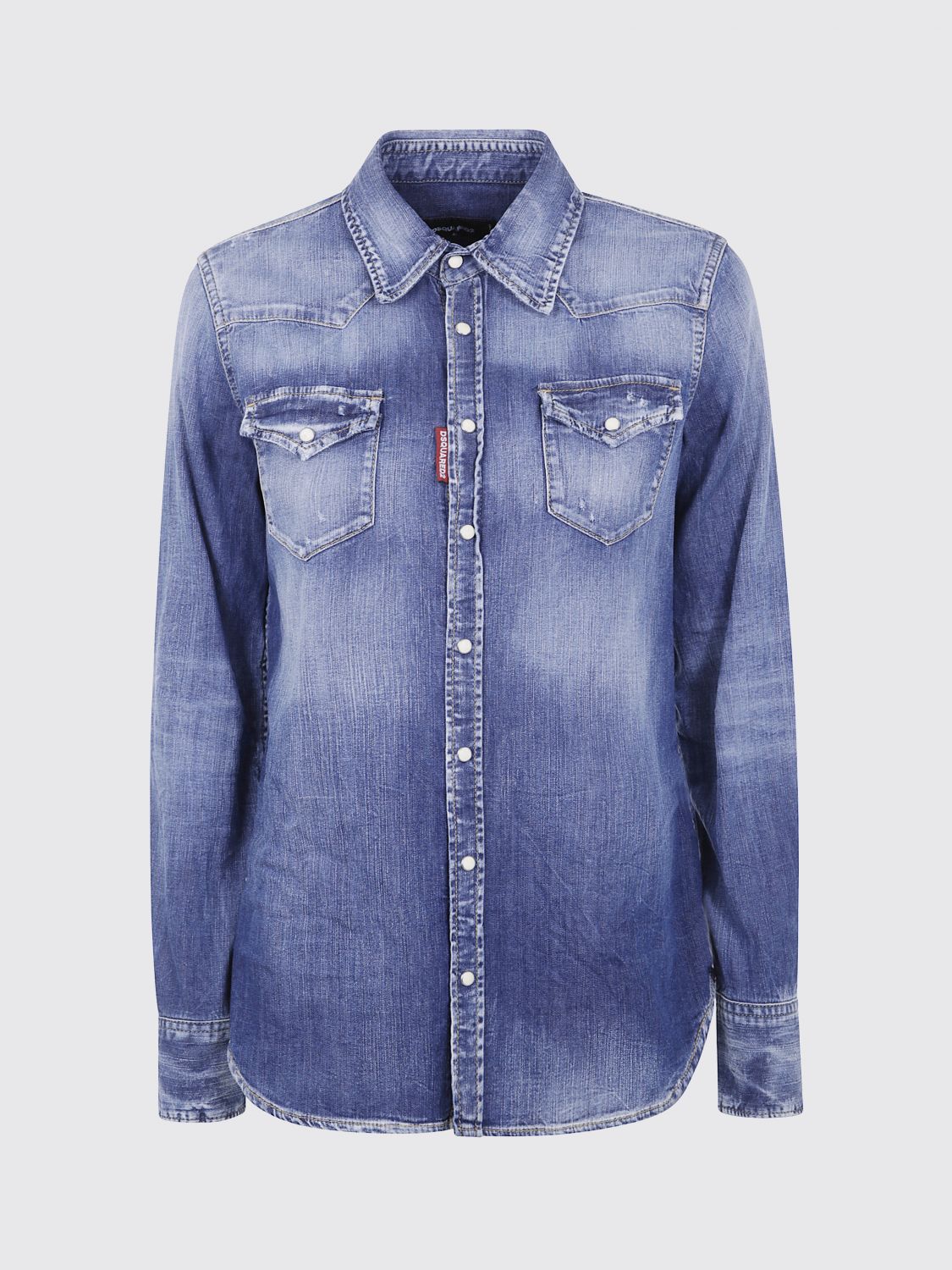 Dsquared2 Denim Shirt With Chest Pockets In Blue
