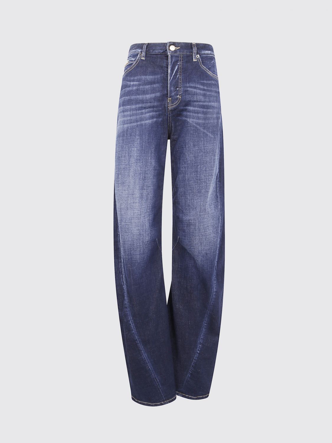 Dsquared2 Stretch Denim 2d Twisted Wide-leg Jeans In Blue