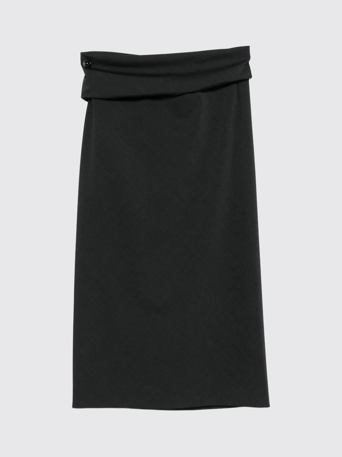 Alberta Ferretti Draped Wrap Midi Skirt With Button Detail In Black