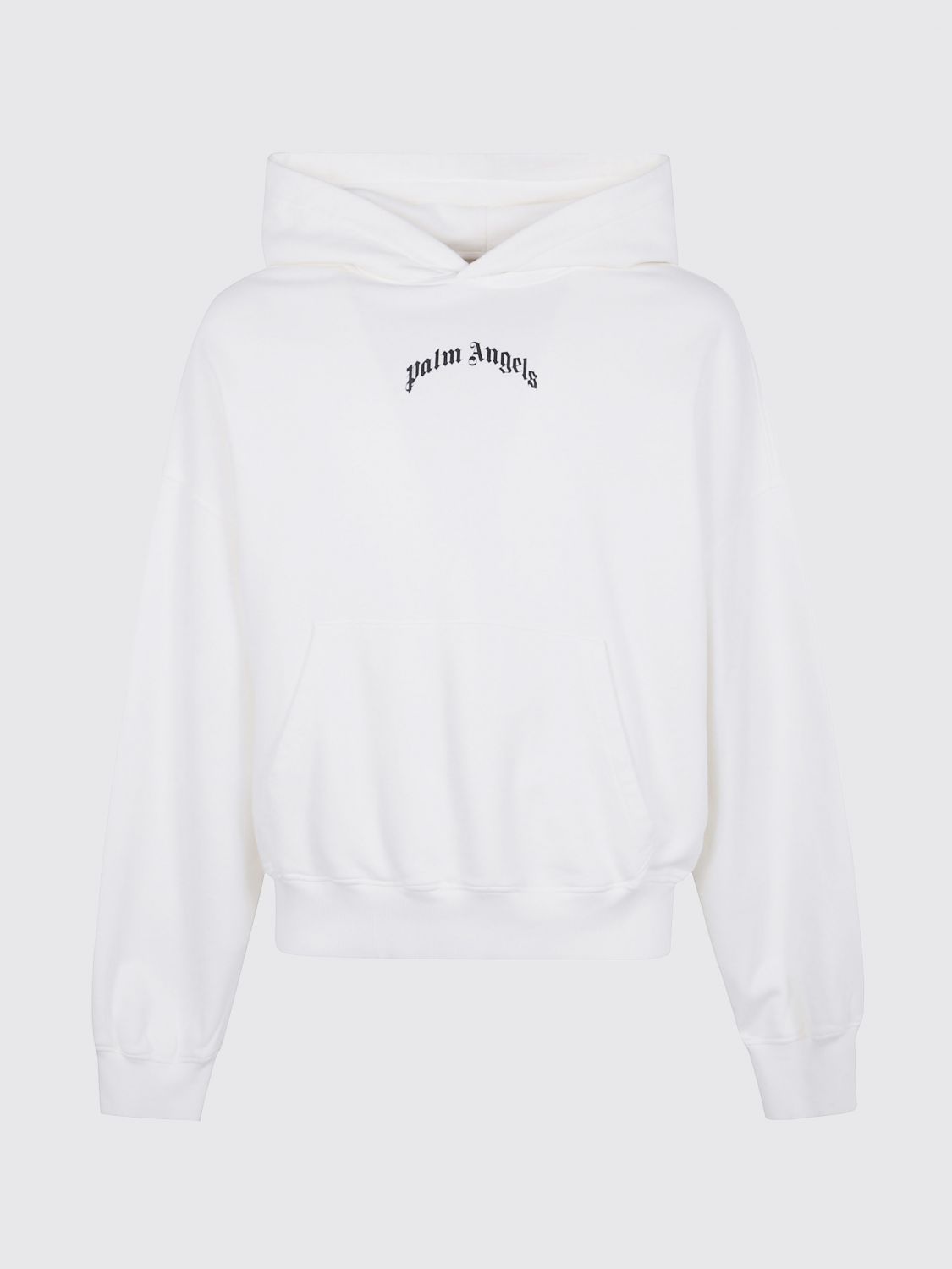 Palm Angels Oversized Hoodie With Drawstring Hood And Logo Accents In White