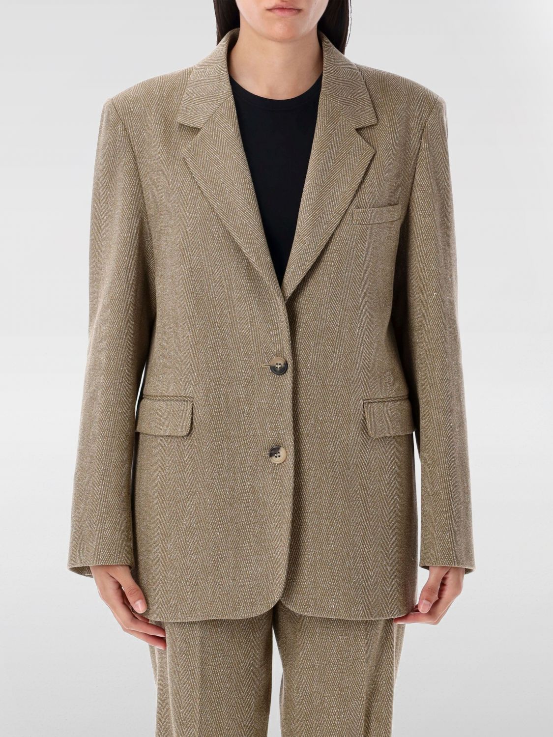 Golden Goose Herringbone Blazer In Neutral