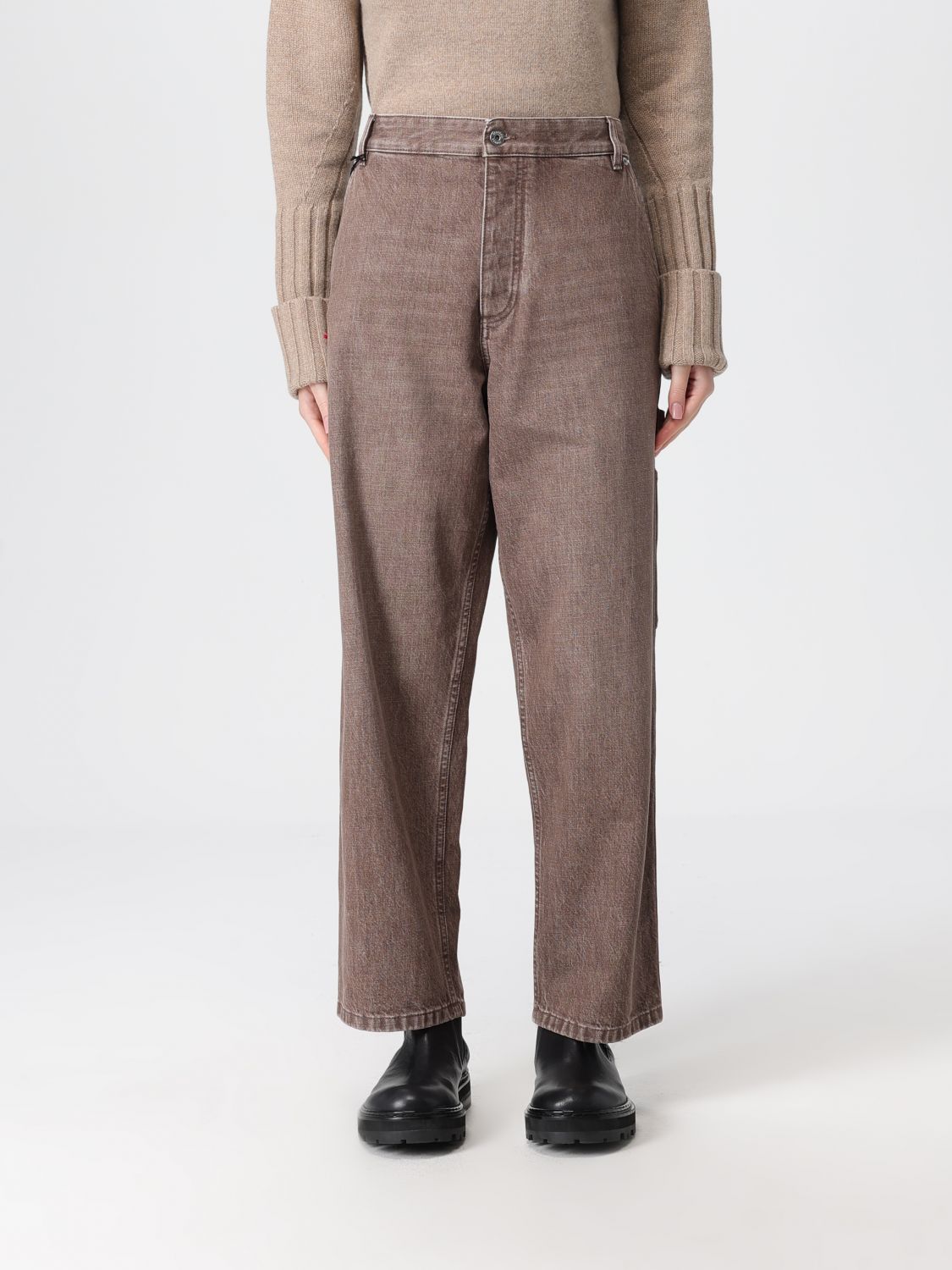Bottega Veneta Pants Woman Color Brown In Brown
