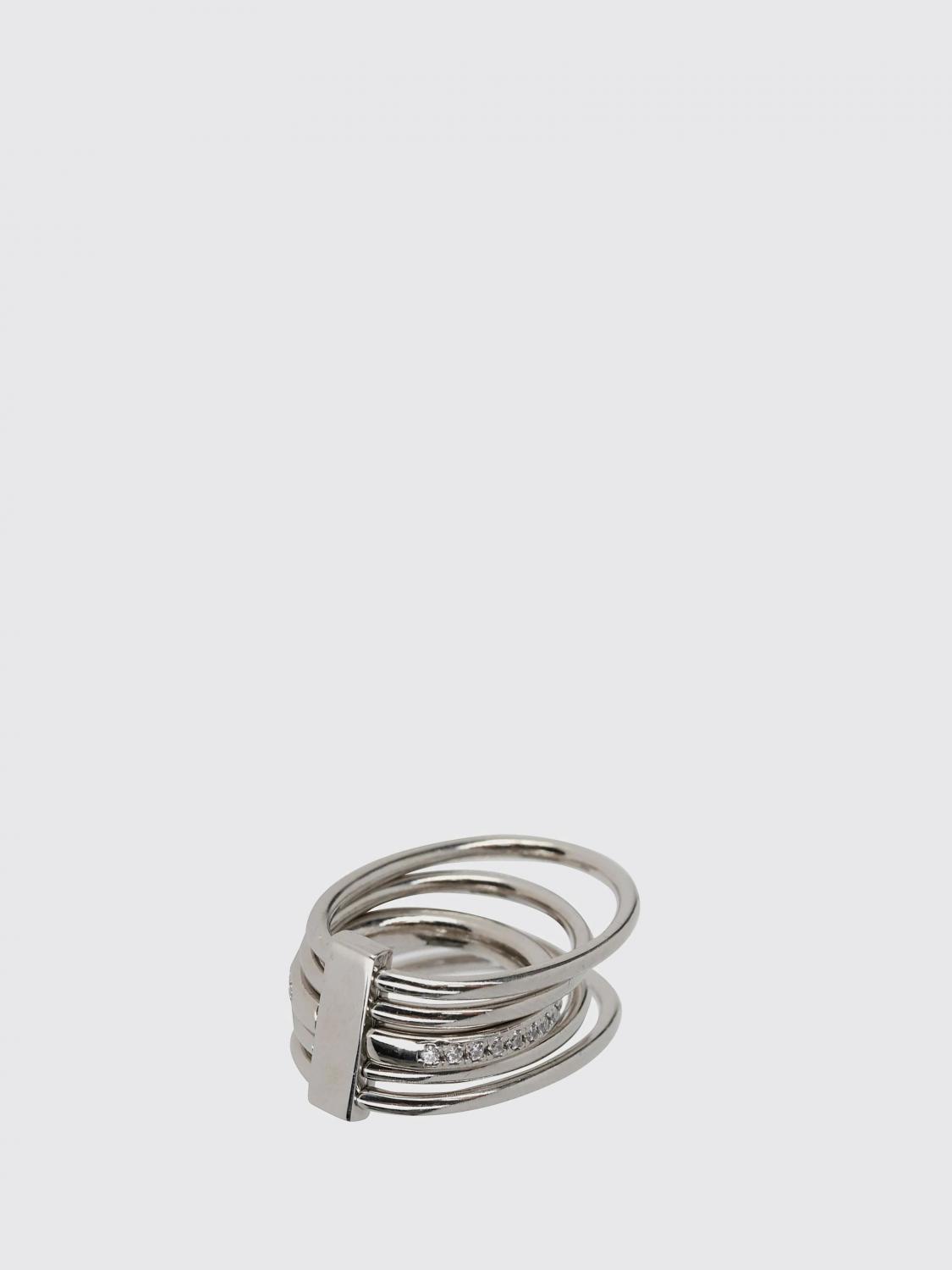 PANCONESI 925 silver ring with embedded zircons