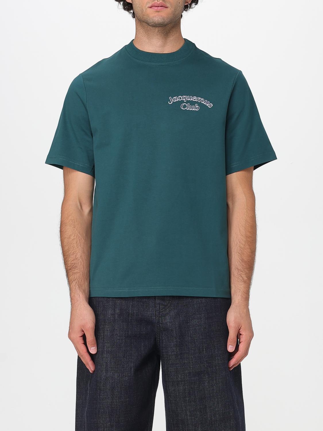 Jacquemus Mens Club Dark Green Embroidered-print Long-sleeve Cotton Shirt In Blue