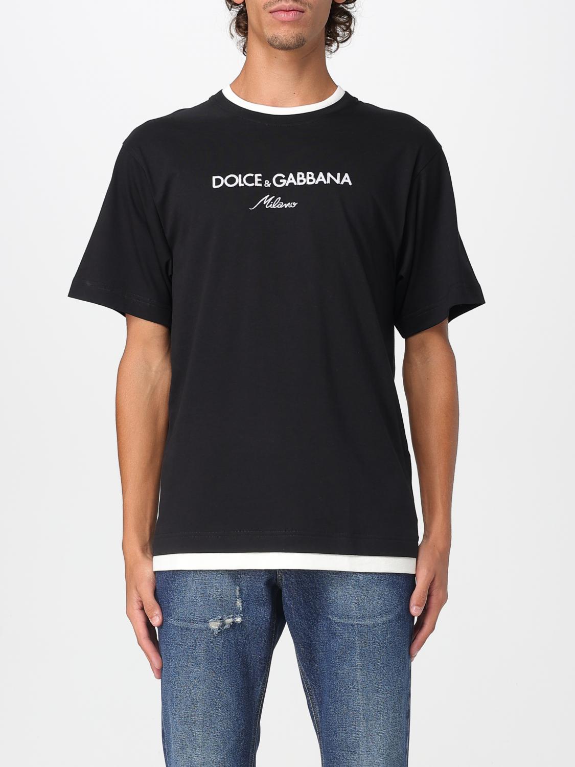 Dolce & Gabbana Logo-embroidered Layering Cotton T-shirt In Blue