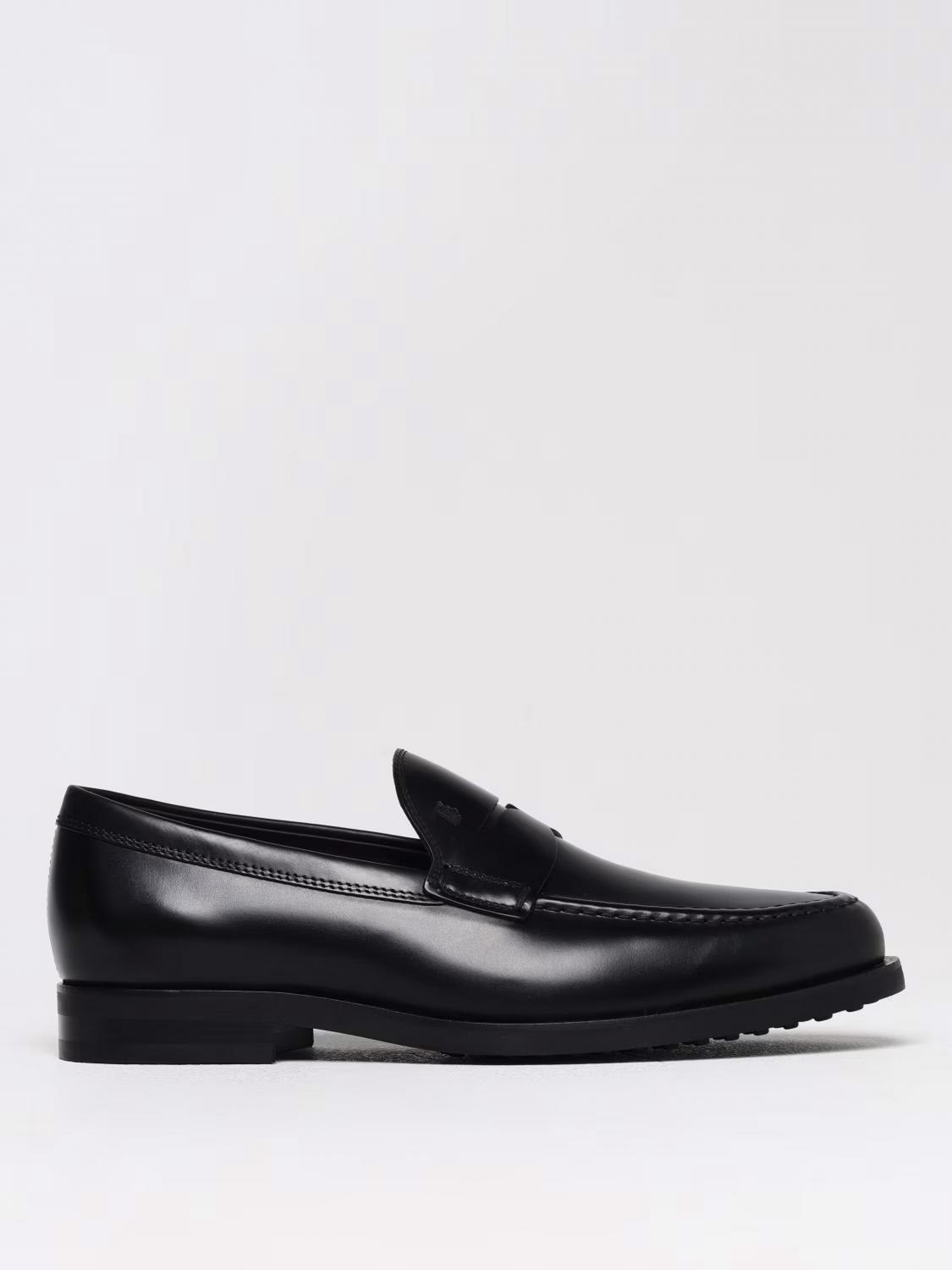 Tod's Smooth Leather Moccasin Loafers With Subtle Stitching In Black