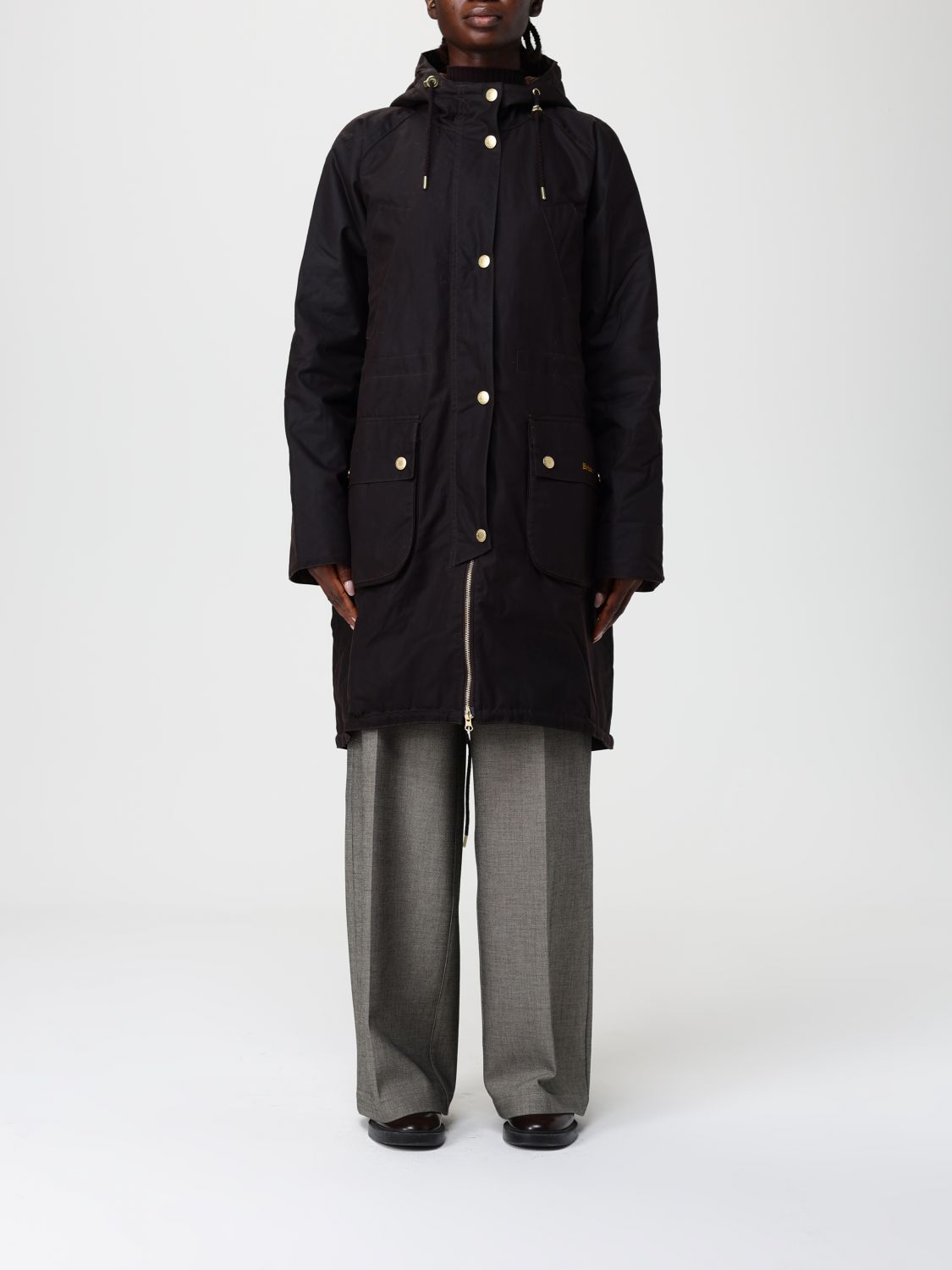 Barbour Coat Woman Color Brown In Multi