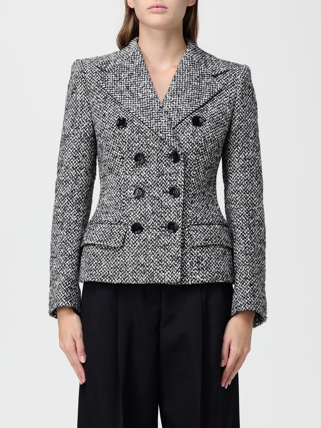 Dolce & Gabbana Tailored Wool Blend Jacket Featuring Buttons In Multi