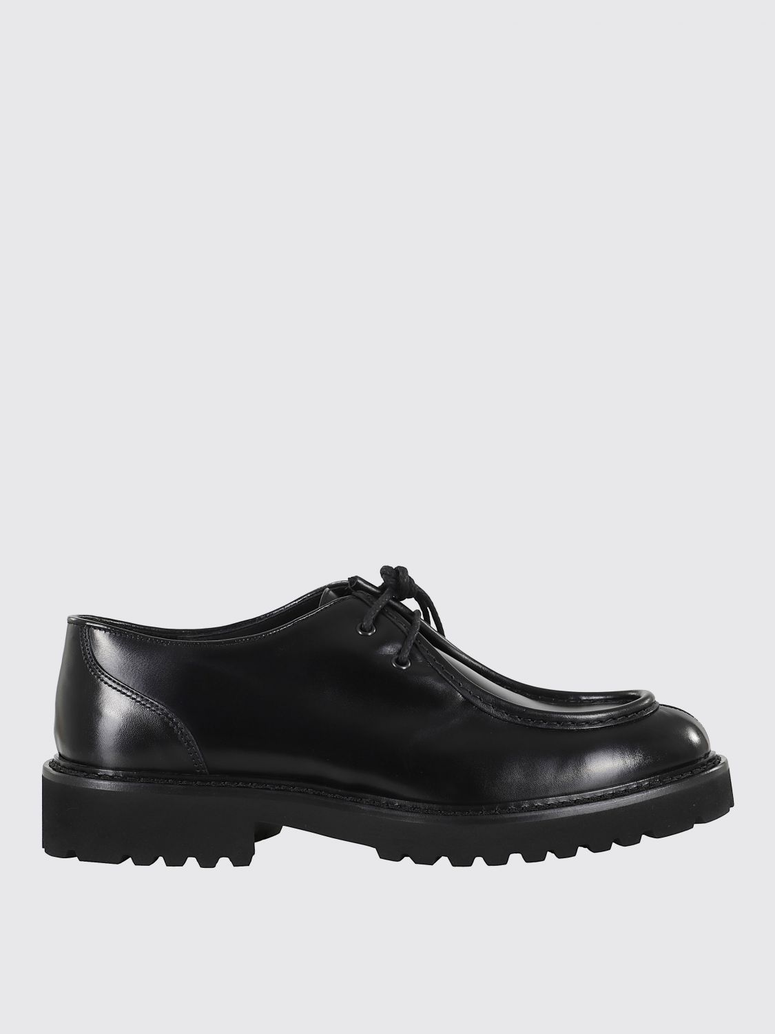 Doucal's Black Smooth Leather Derby Shoes With Lace-up Closure In Black
