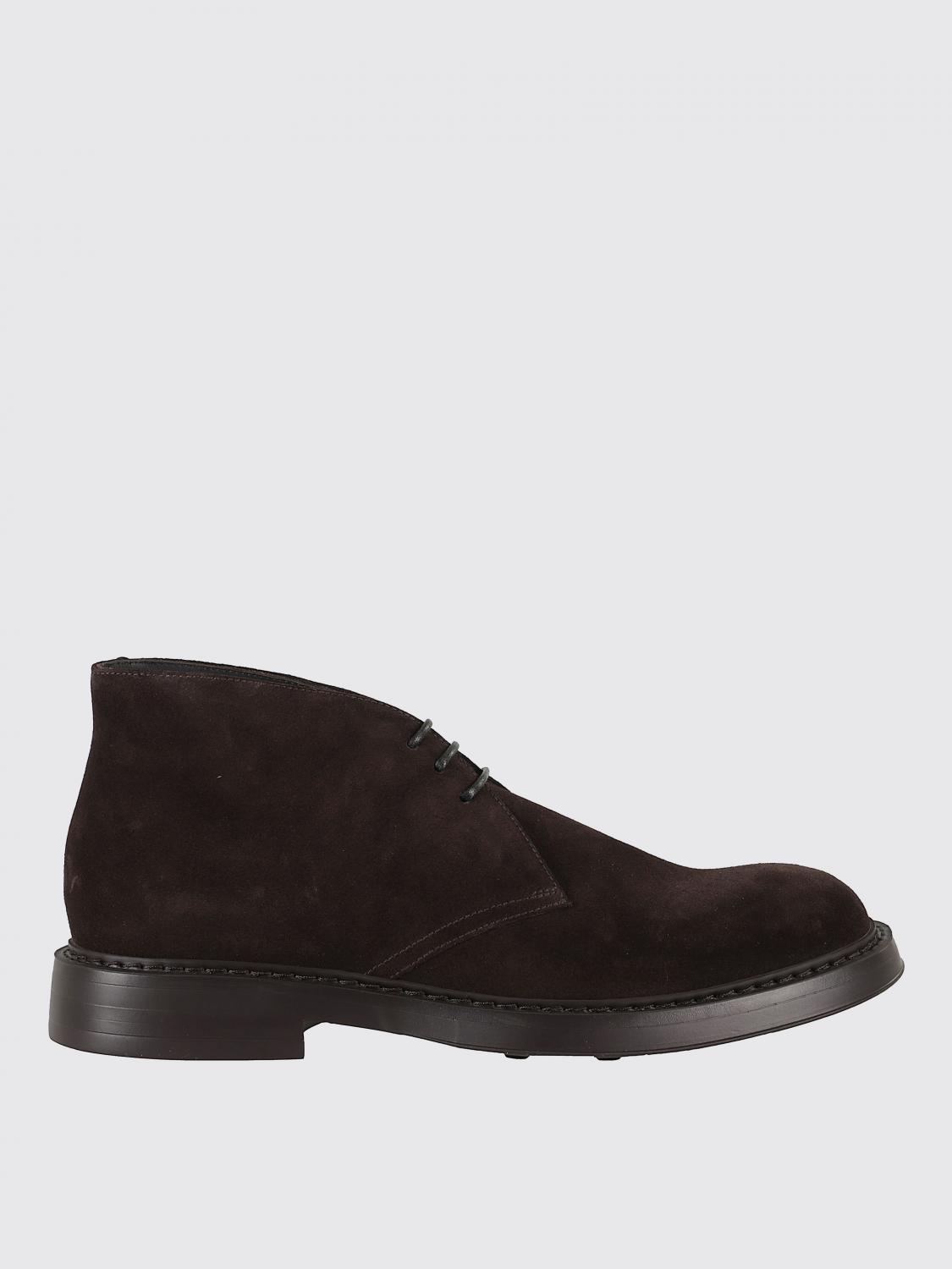Doucal's Man Ankle Boots Dark Brown Size 12 Leather In Brown