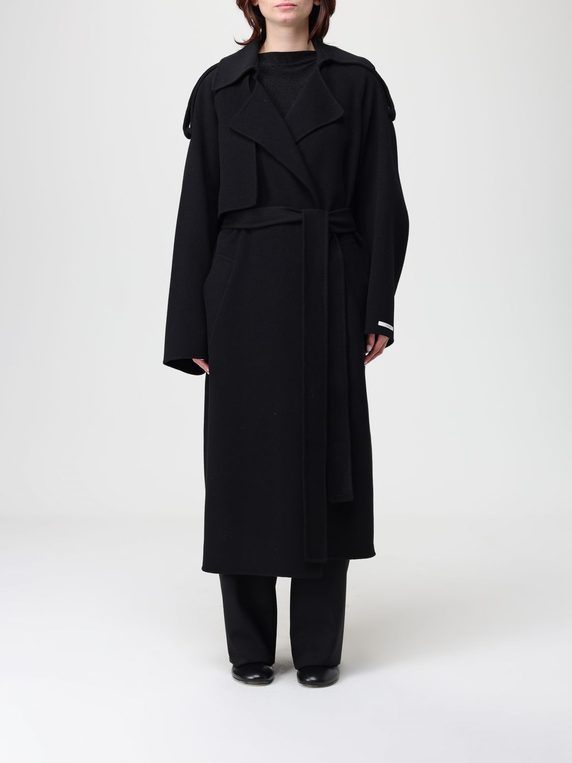 Sportmax Coat Woman Color Black In Black