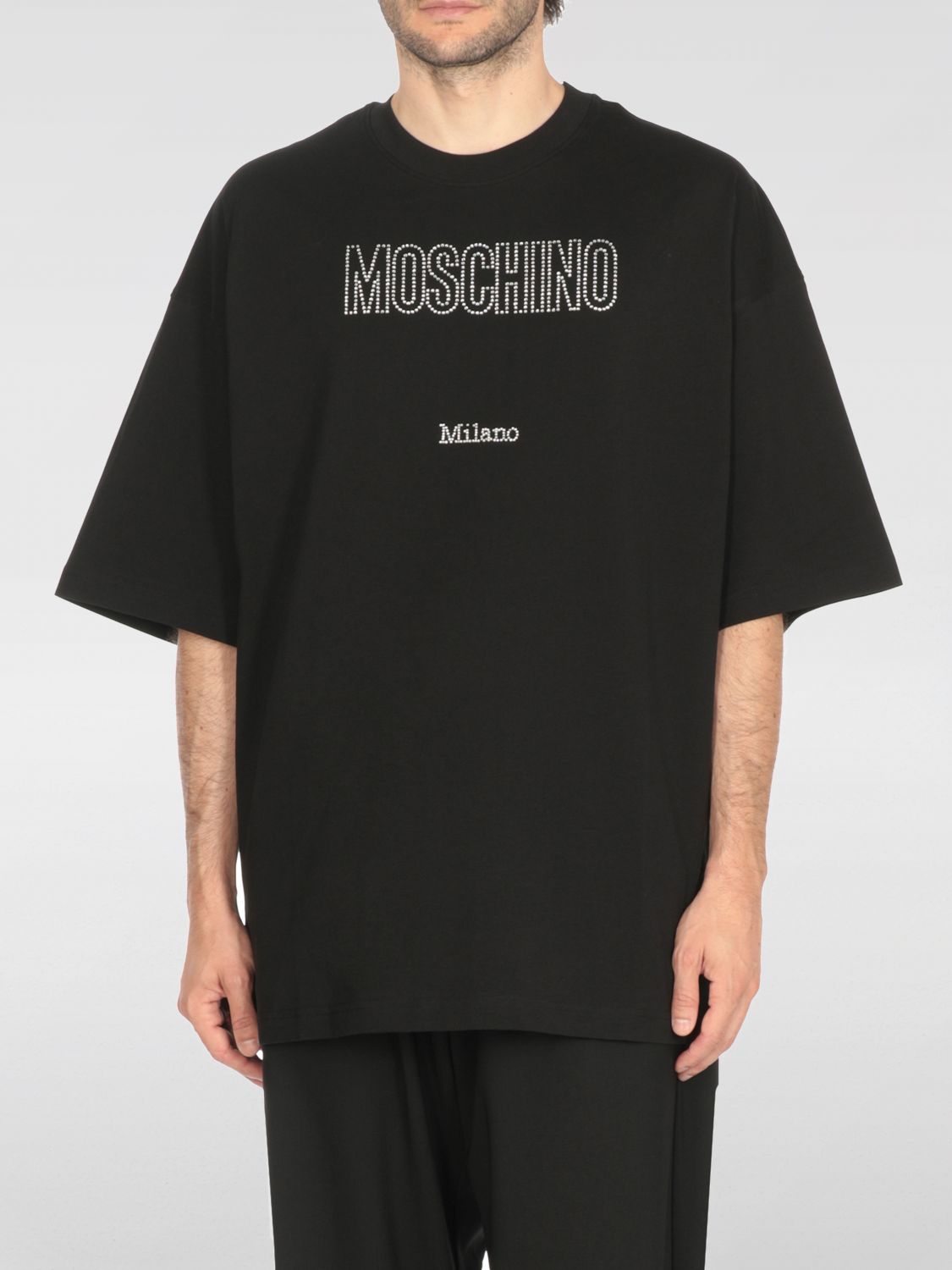 Moschino Logo-embellished T-shirt In Black