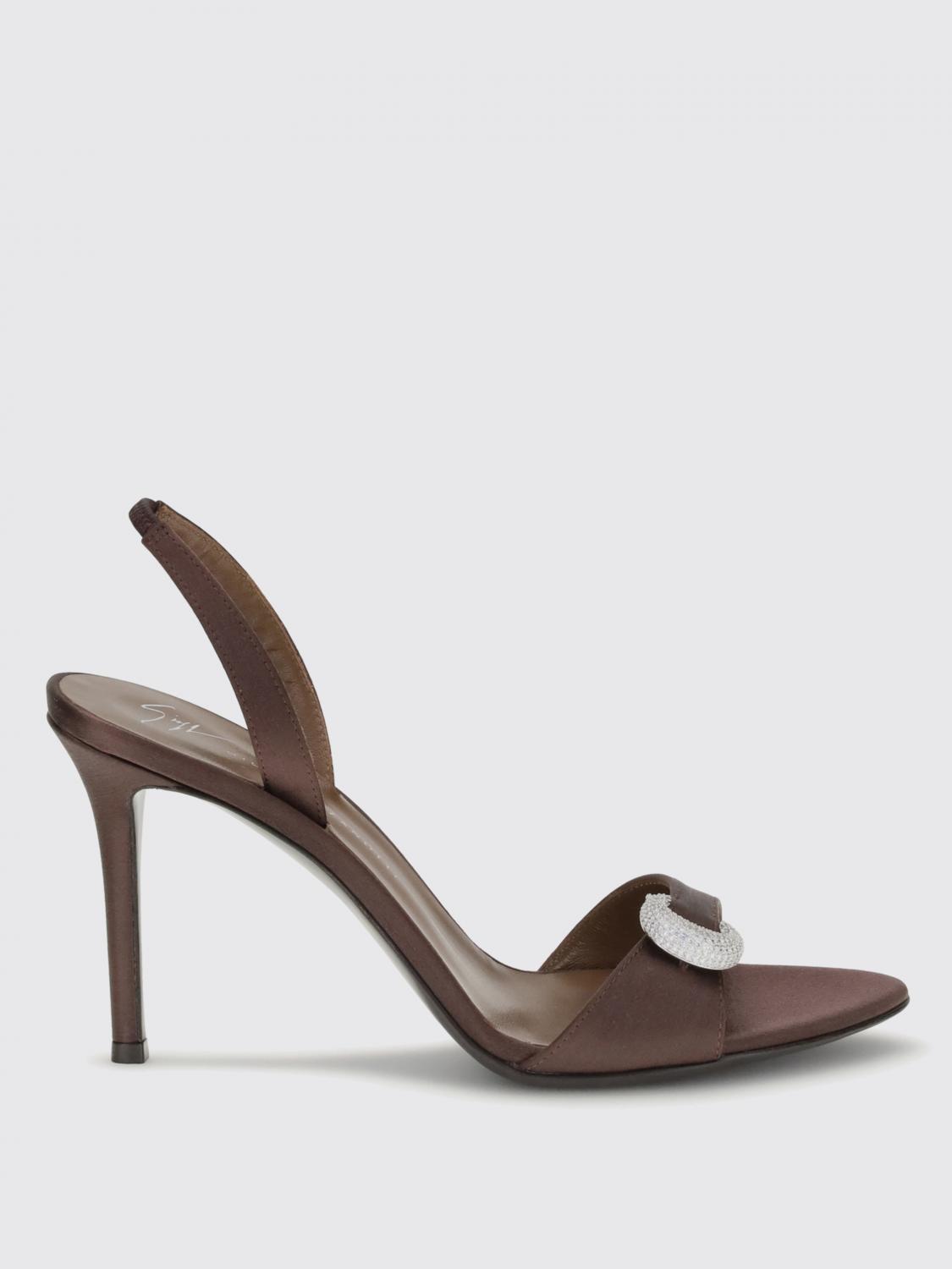 Giuseppe Zanotti Clandestino Satin Heel Sandals In Brown