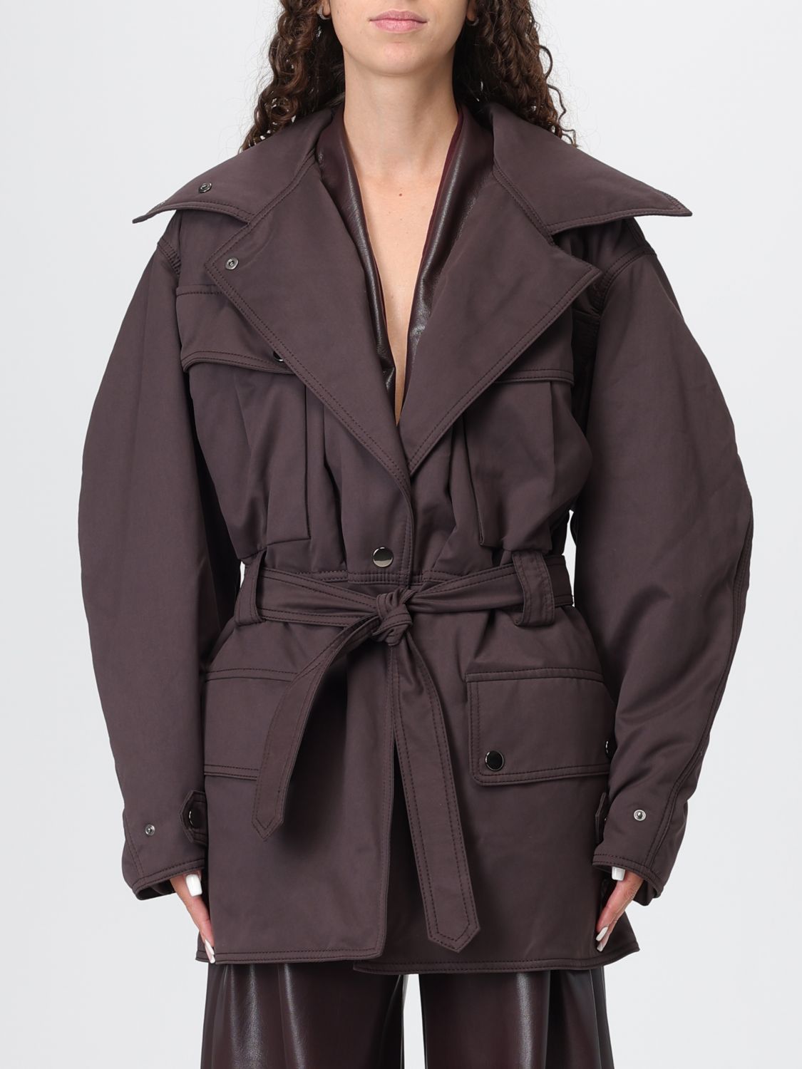 The Andamane Xandra Military Style Jacket In Brown