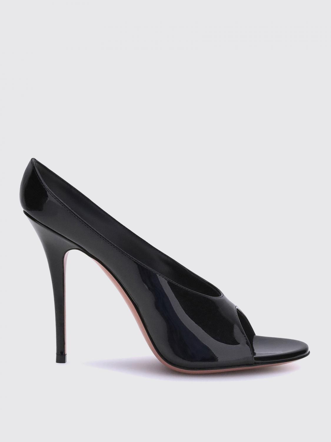 Amina Muaddi Anok Leather Sandals In Black