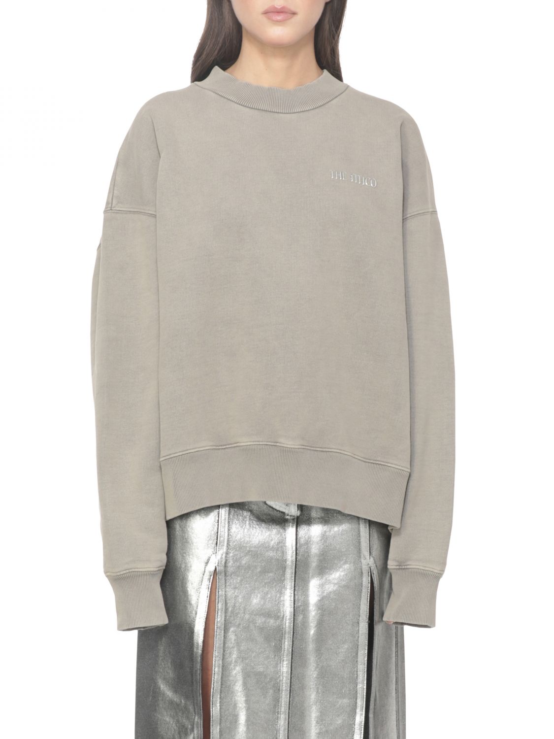 Attico Sweatshirt The Woman Color Grey In Gray