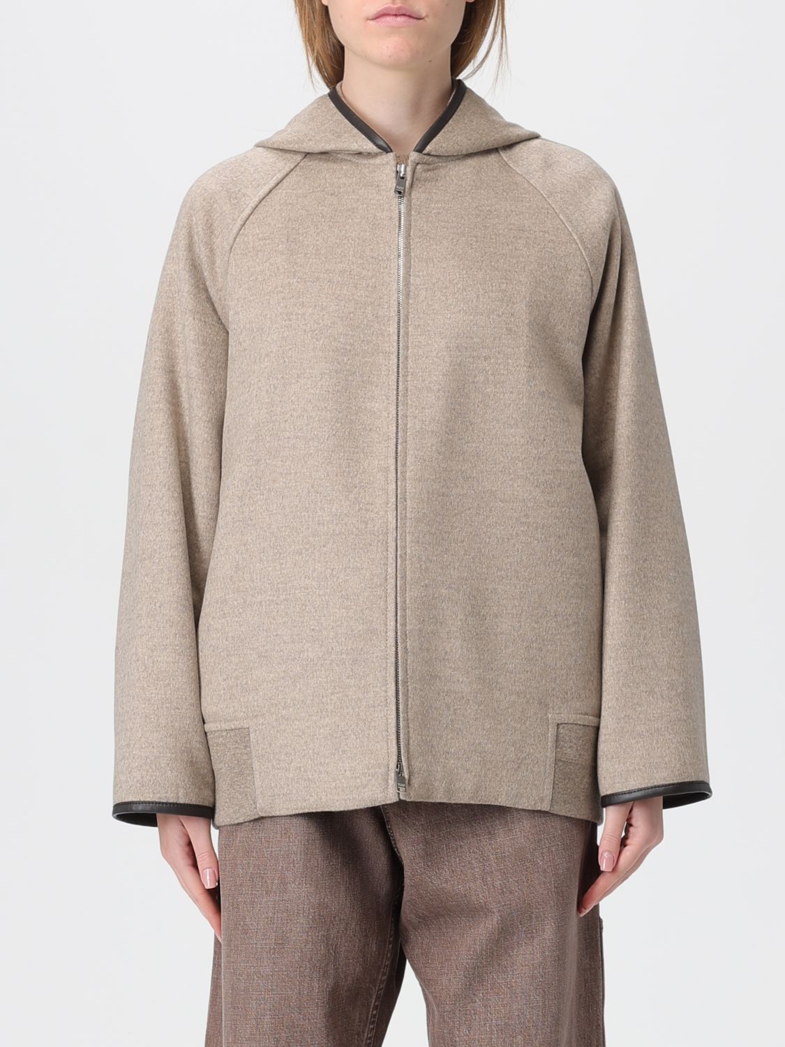 Bottega Veneta Coat  Woman Color Beige In Neutral