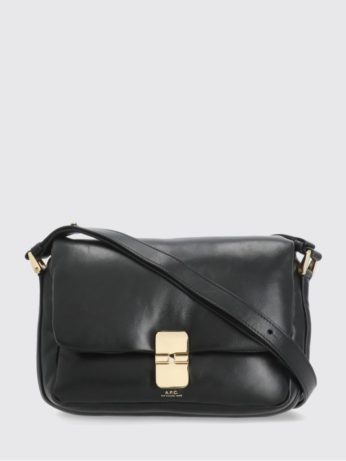 Apc Rectangular Shoulder Bag Gold-tone Hardware In Black