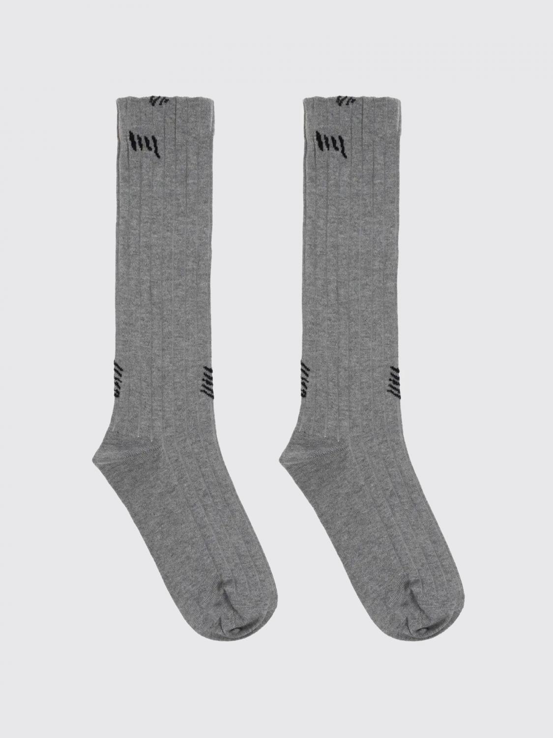 Marni Intarsia-knit Socks In Gray