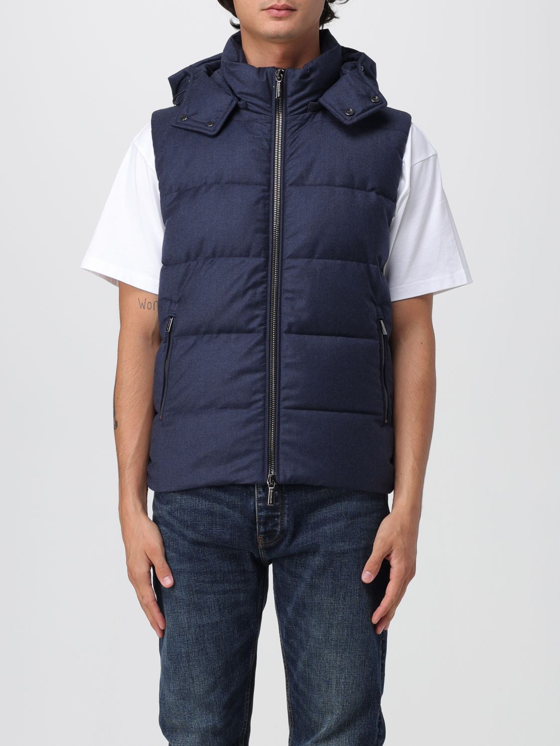 Moorer Coat Men Color Denim In Blue