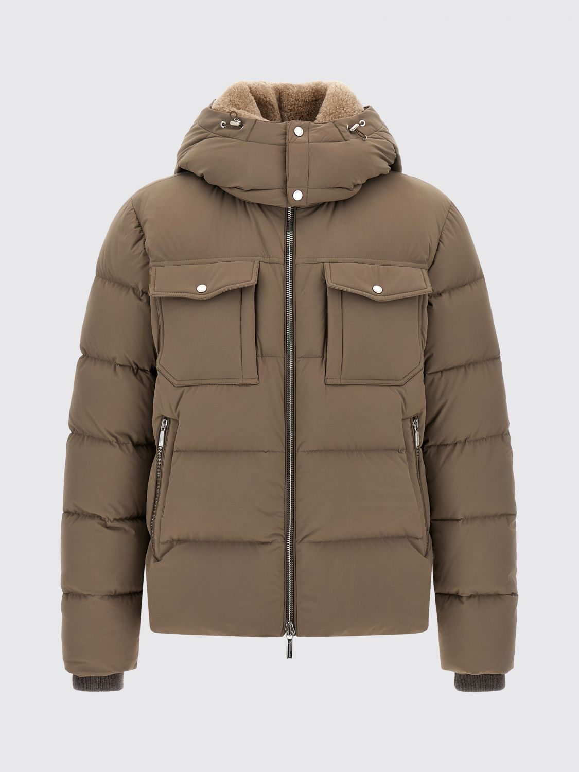 Moorer Cappuccino Nylon Blend Alarick Down Jacket In Brown