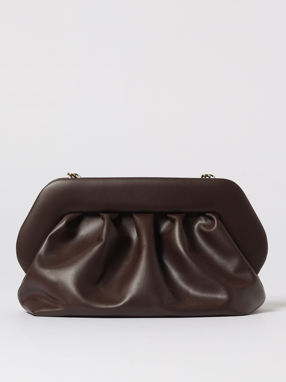 Themoirè Clutch Woman Color Ebony In Black