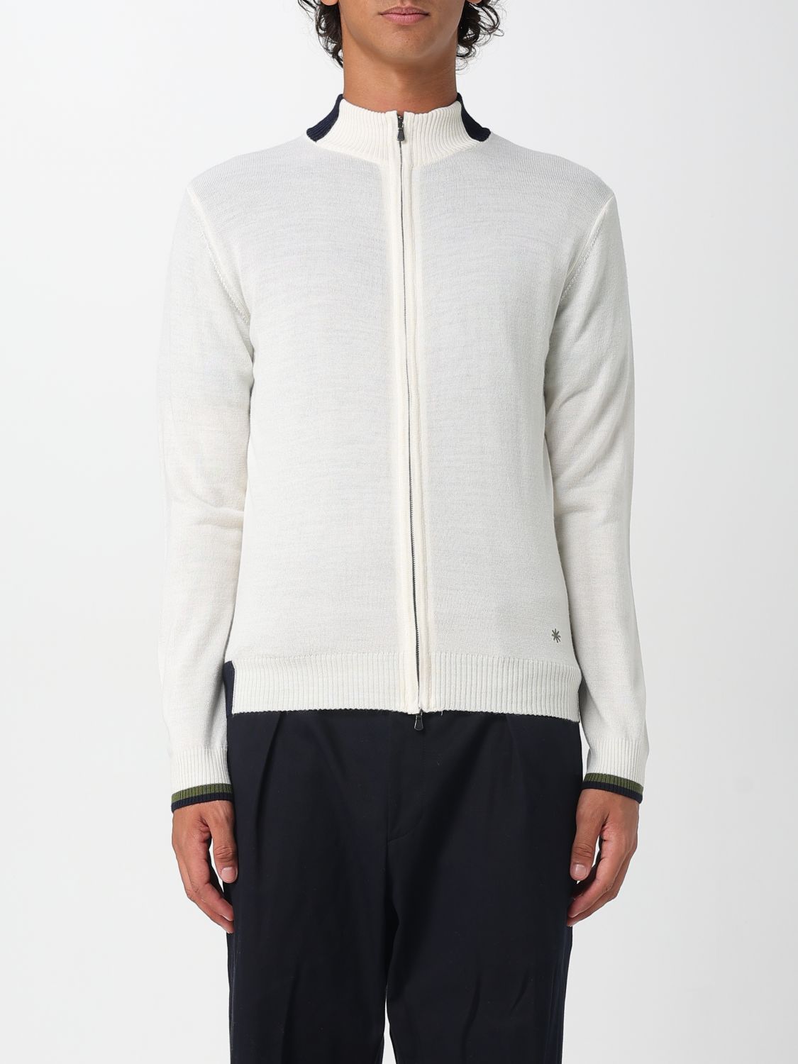 Manuel Ritz Cardigan Men Color Yellow Cream In White