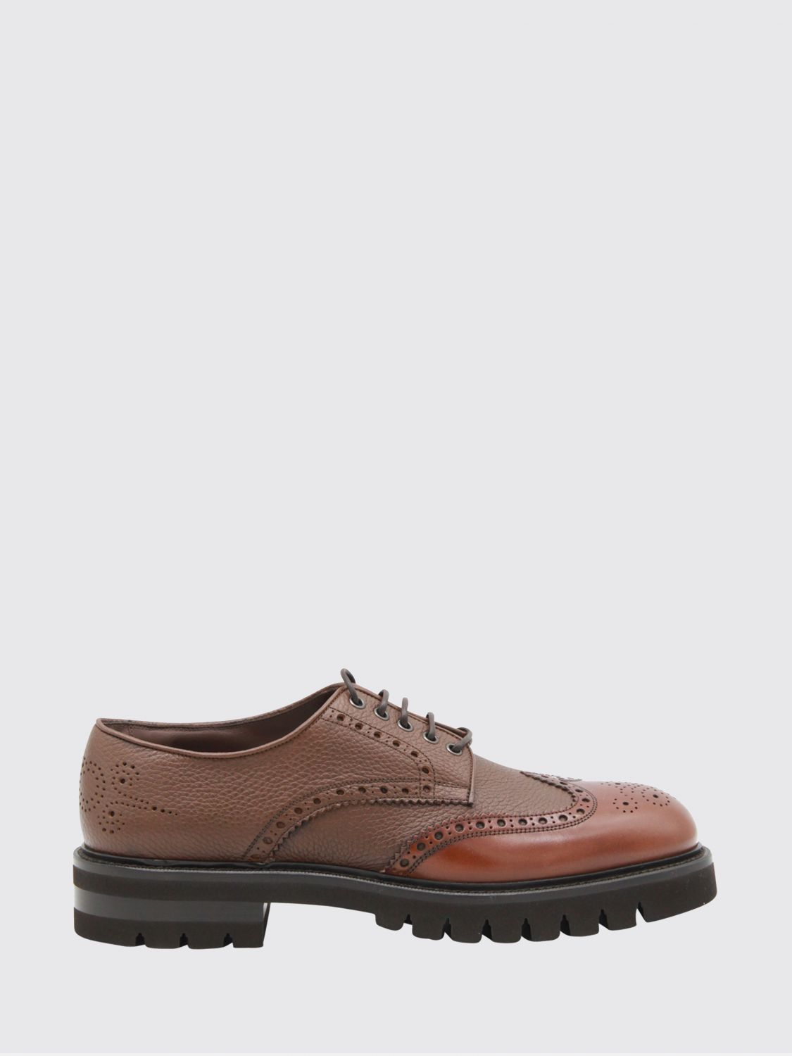 Ferragamo Brogue Lace-up Shoes Chunky Sole In Brown