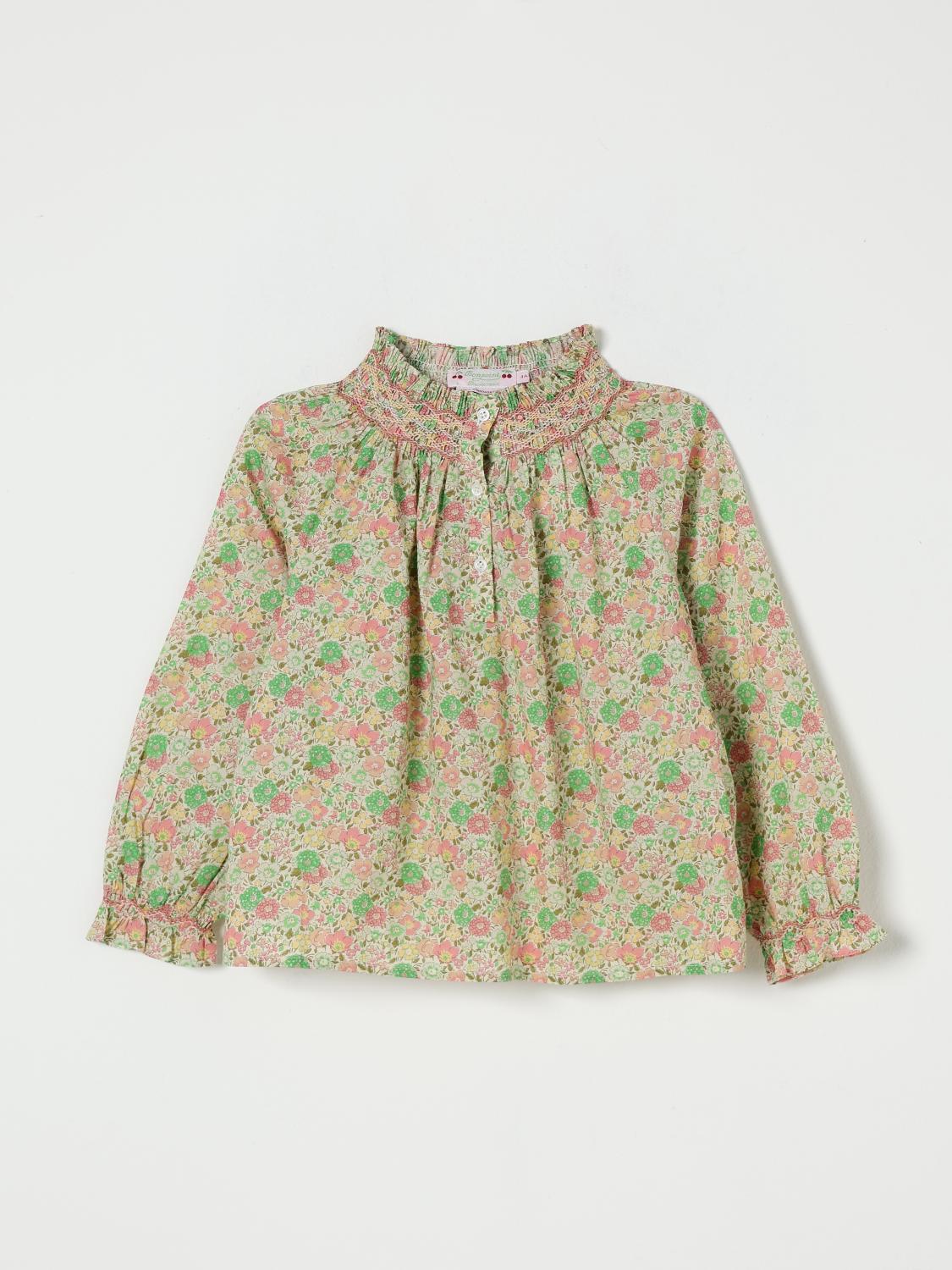 Bonpoint Floral-print Ruffled Blouse In Green