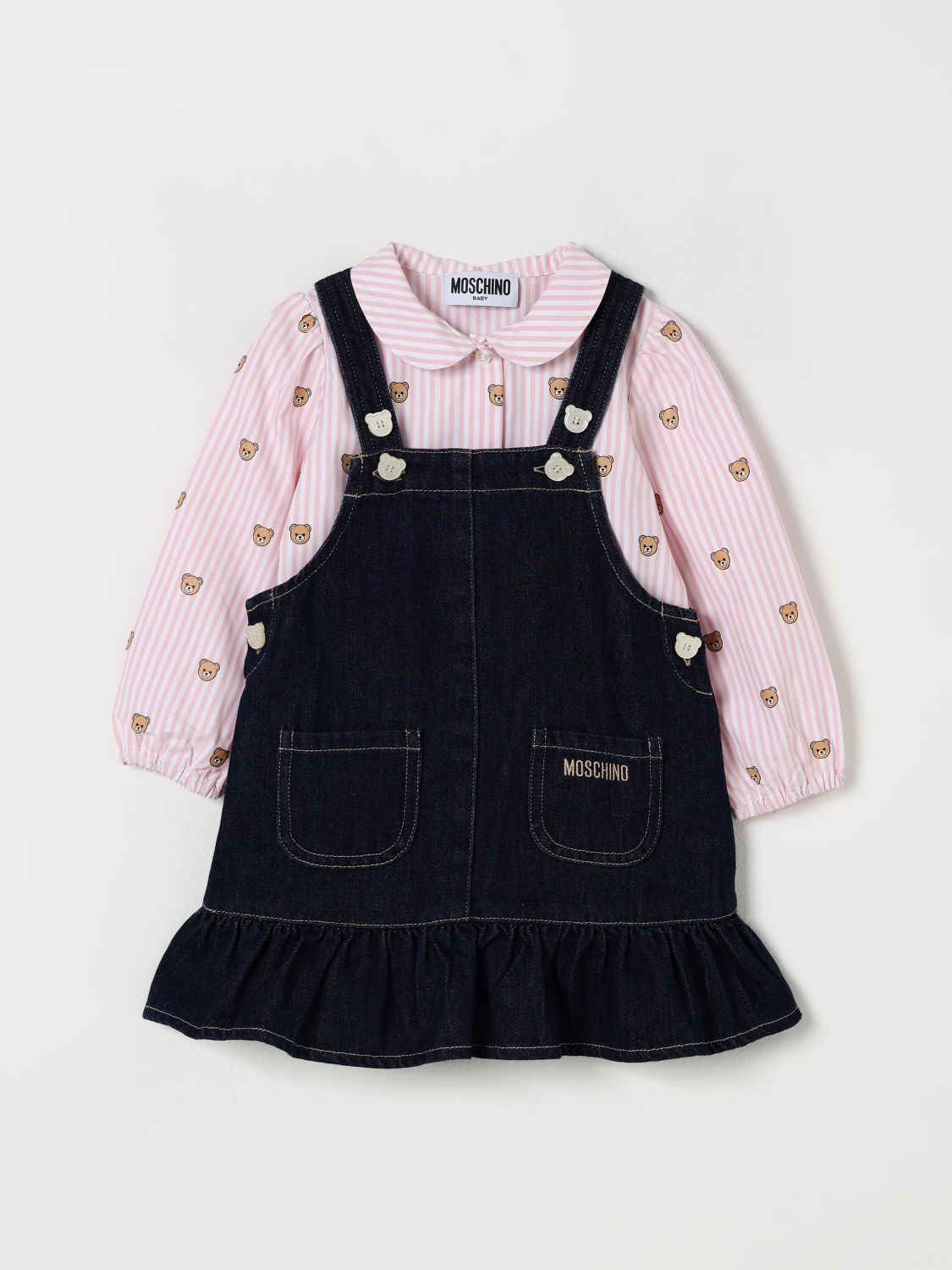 Moschino Babies' Romper  Kids Color Blue In Multi