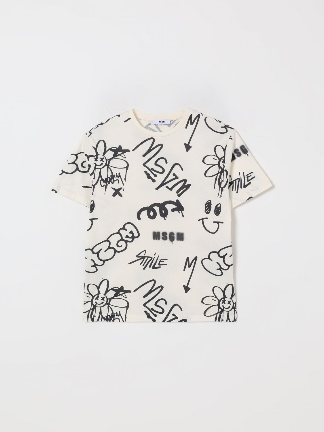 Msgm T-shirt Kids Kids Color Cream In White