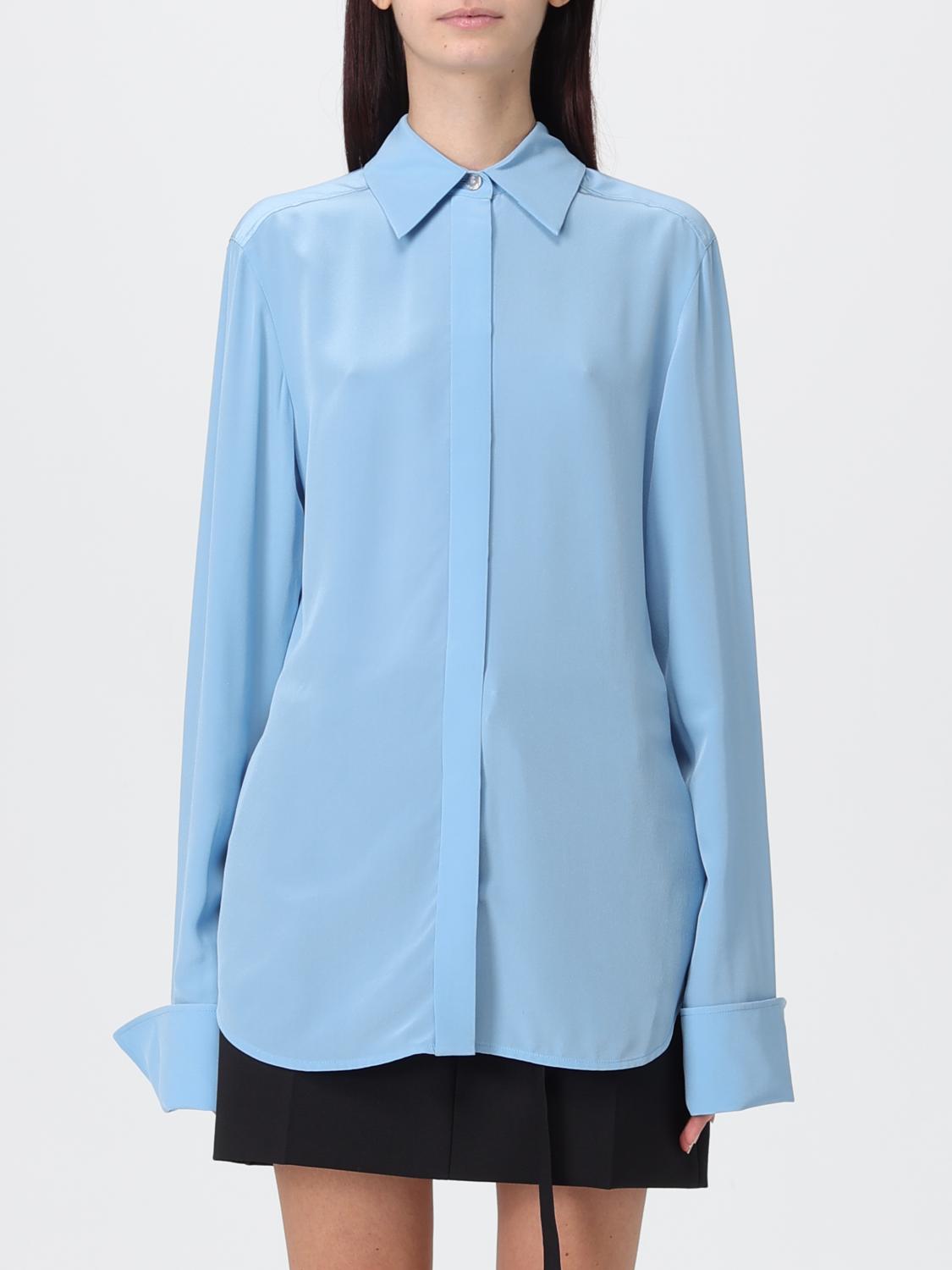 Sportmax Light Blue Silk Shirt In Blue