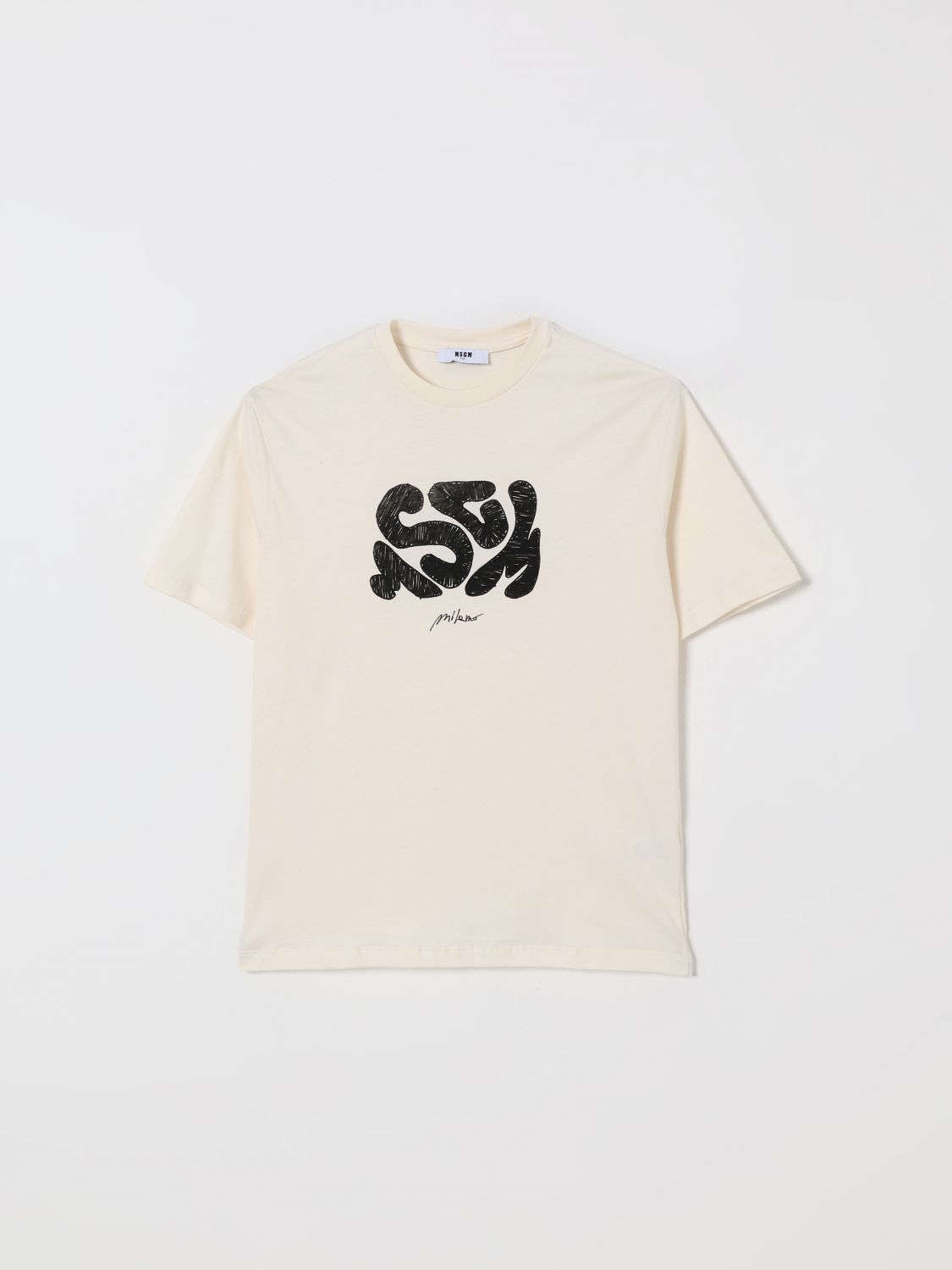 Msgm T-shirt Kids Kids Color Cream In White
