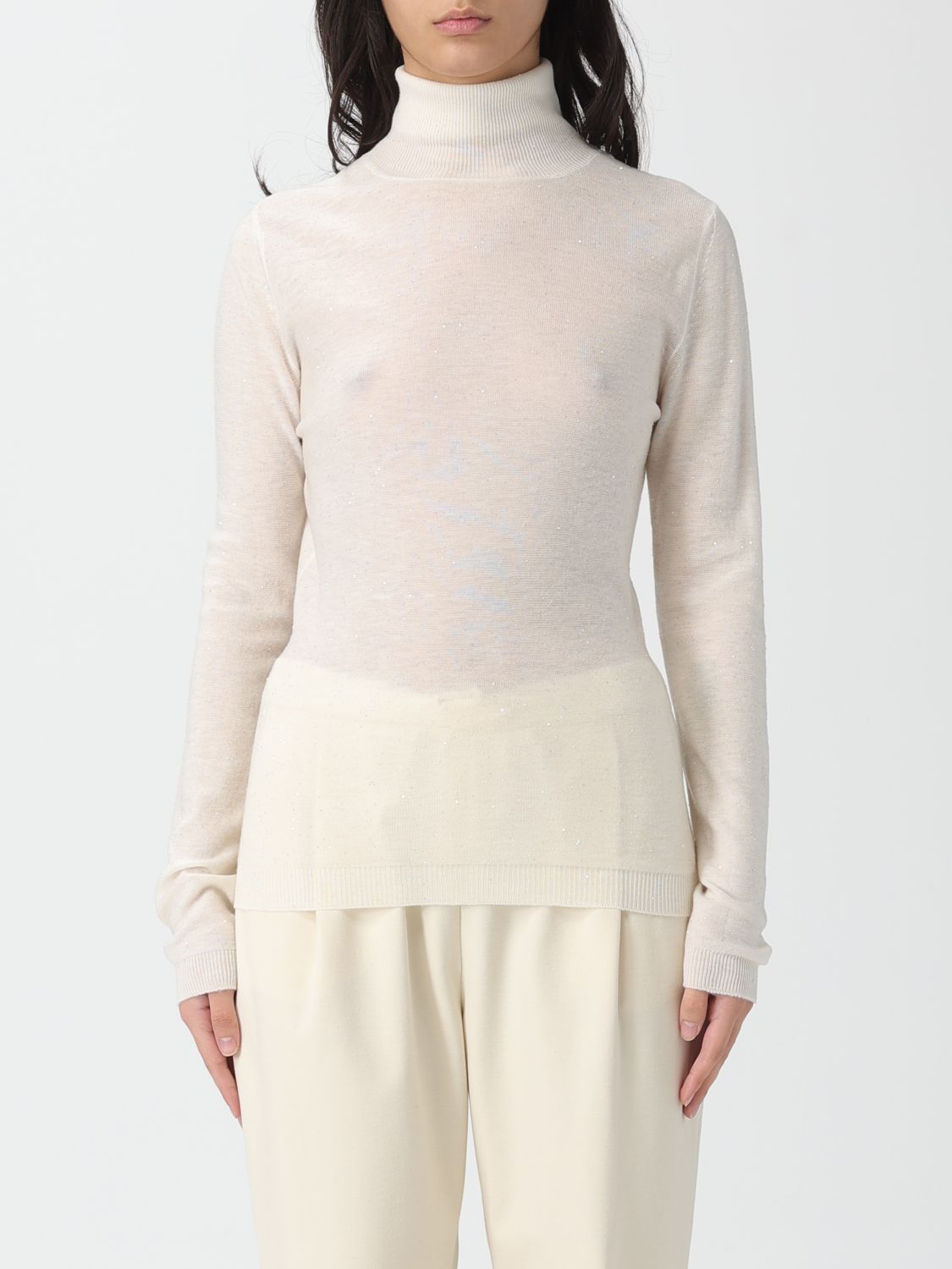 Fabiana Filippi Sweater Woman Color Ivory In Neutral