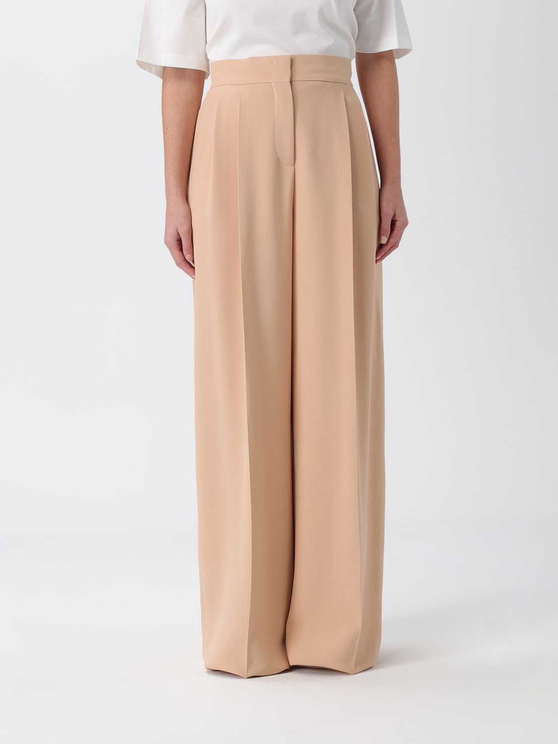 Alberta Ferretti Pleated Trousers In Brown