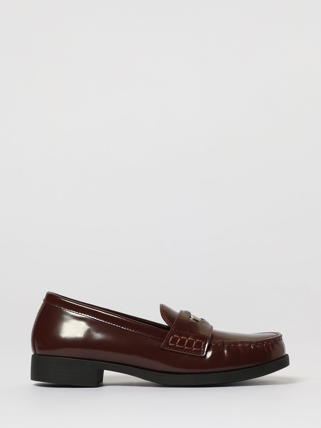 Love Moschino Oxford Shoe Woman Color Violet In Animal Print