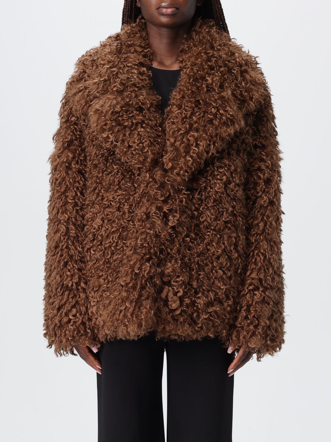 Aniye By Fur Coats Woman Color Brown In Brown