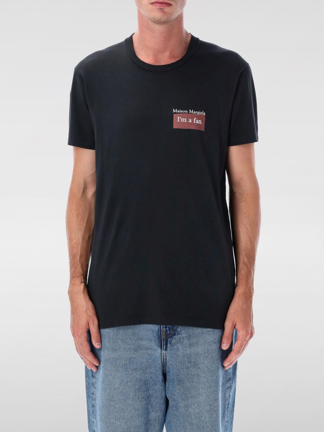 Maison Margiela Charcoal Brand-print Crewneck Cotton-jersey T-shirt In Black