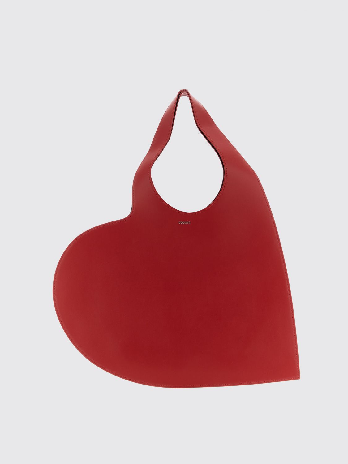 Coperni Red Heart-shaped Handbag With Embossed Logo Lettering On The Front In Leather Woman In Red