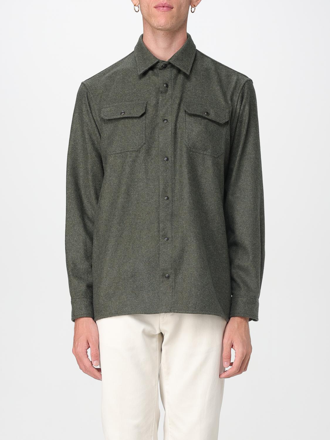 Paul & Shark Double-pocket Shirt In Green